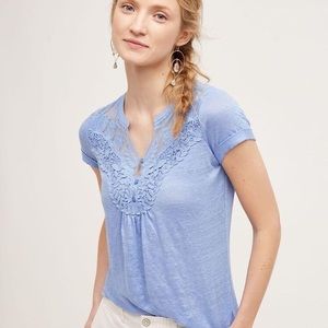 Anthropologie Aria Deletta Periwinkle Lace Tee XL